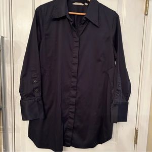 Soft Surroundings Navy Perfect Seams Shirt‎ Size L